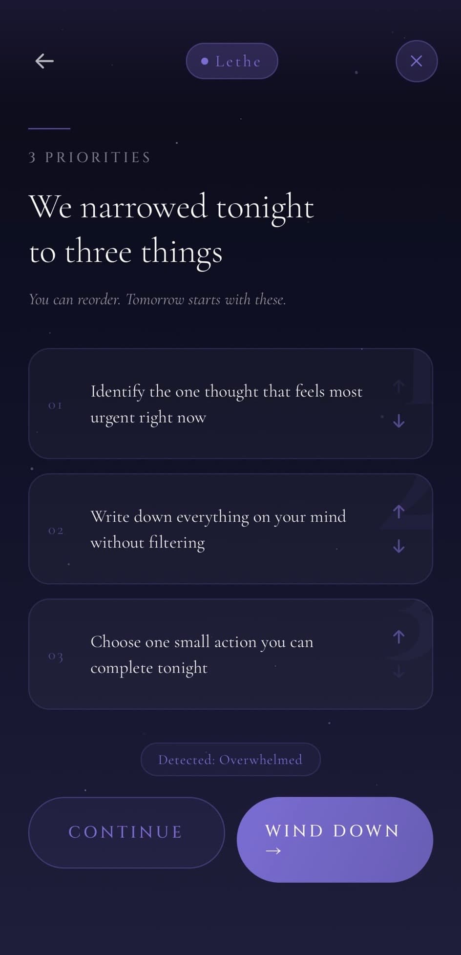 Lethe — let whatever is on your mind go with the current